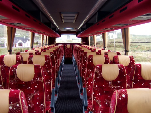 Volvo B12M with 53 reclining seats inside view